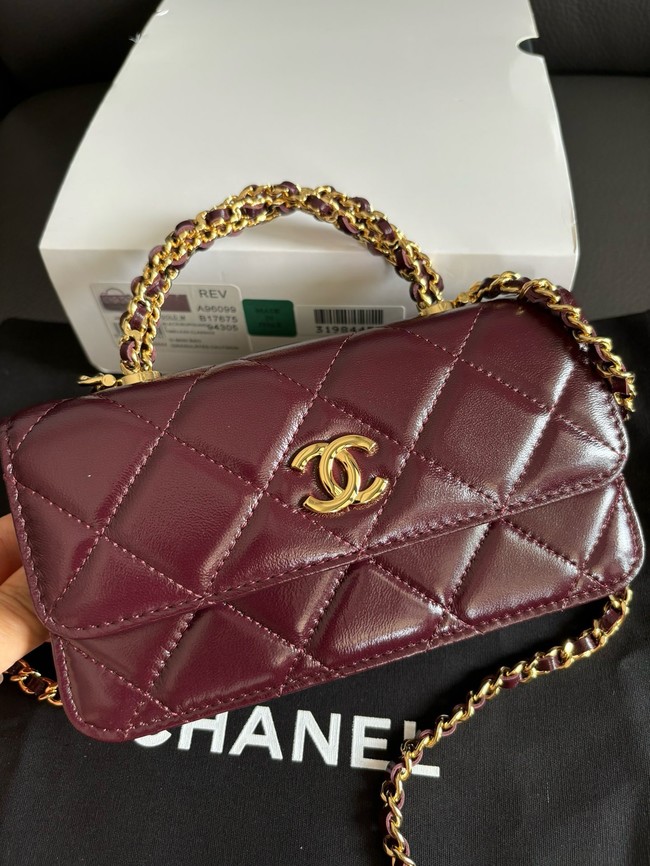 CHANEL CLUTCH WITH CHAIN AP3954 Burgundy