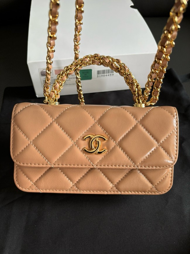 CHANEL CLUTCH WITH CHAIN AP3954 Dark Beige