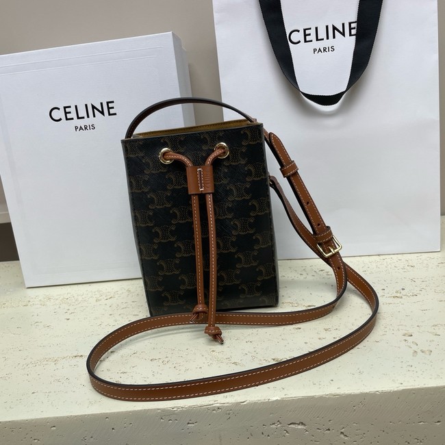 Celine MICRO SAILOR IN TRIOMPHE CANVAS AND CALFSKIN 10M742 TAN