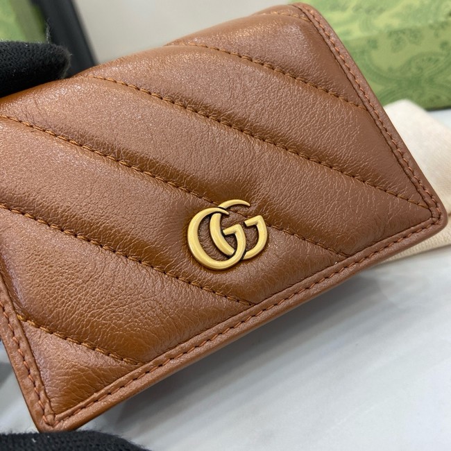 Gucci GG MARMONT CARD CASE WALLET 466492 brown