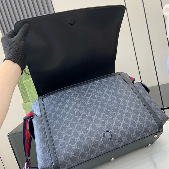 Gucci GG SUPREME MEDIUM DIAPER BAG 495909 Black