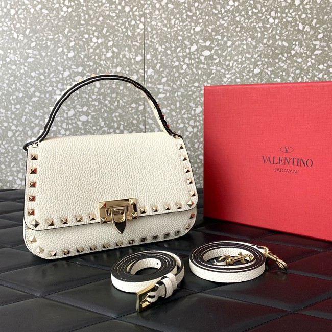 VALENTINO GARAVANI Loco Calf leather bag 0345 white