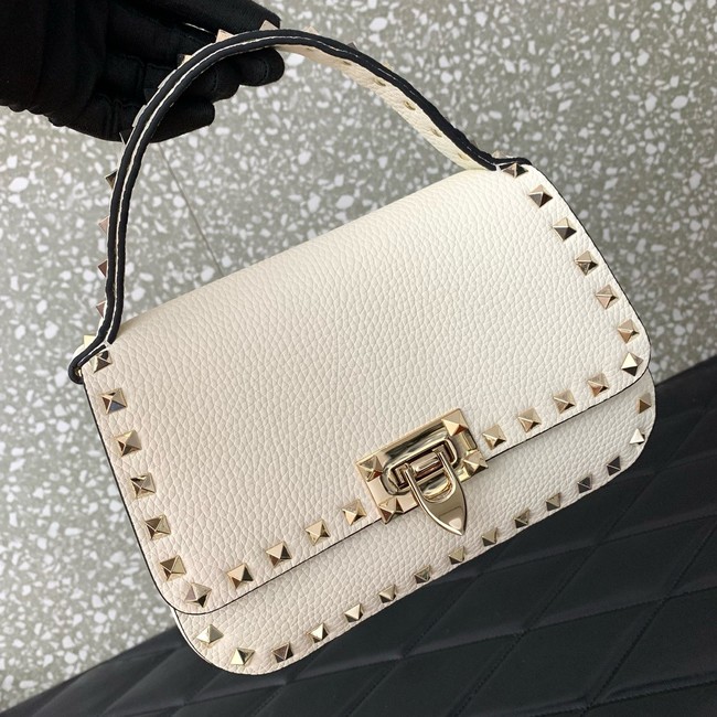 VALENTINO GARAVANI Loco Calf leather bag 0345 white