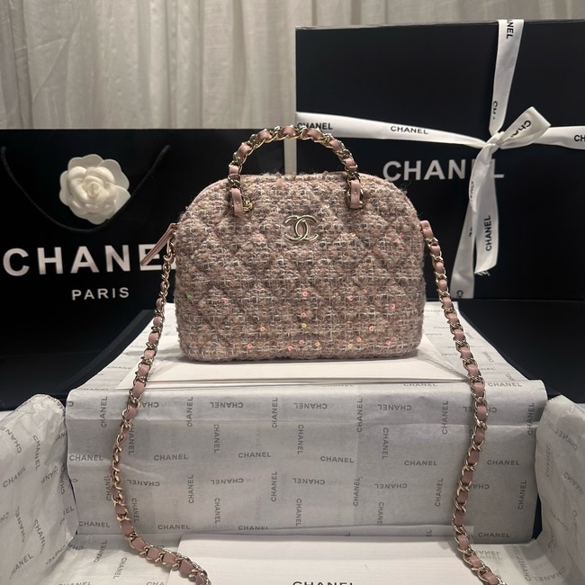 CHANEL SMALL SHOPPING BAG AS5130 Light Pink& Beige & Ecru