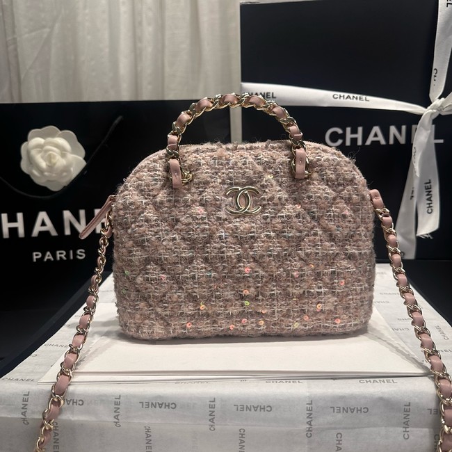 CHANEL SMALL SHOPPING BAG AS5130 Light Pink& Beige & Ecru