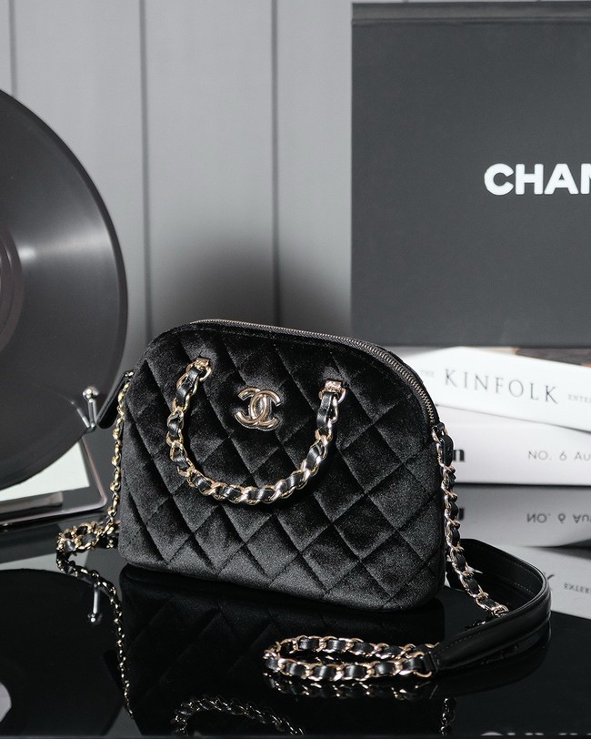 CHANEL SMALL SHOPPING BAG AS5130 Velvet black