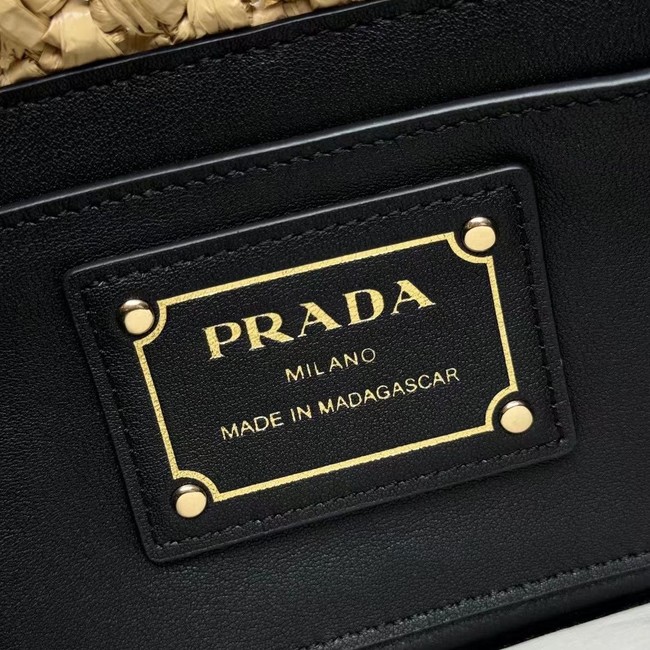 Prada Leather weave shoulder bag 1BA135 Apricot