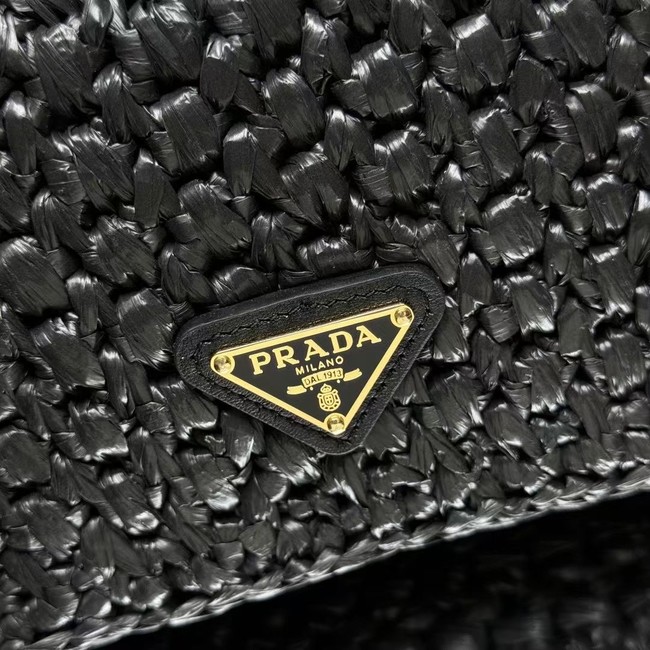 Prada Leather weave shoulder bag 1BA135 black