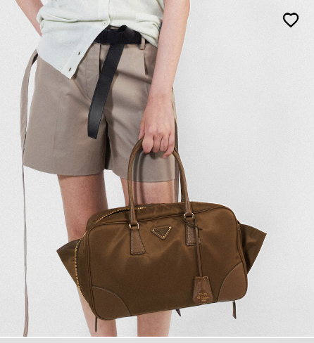 Prada Re-Edition 1978 large Re-Nylon and Saffiano leather two-handle bag 1BB114 Cocoa Brown