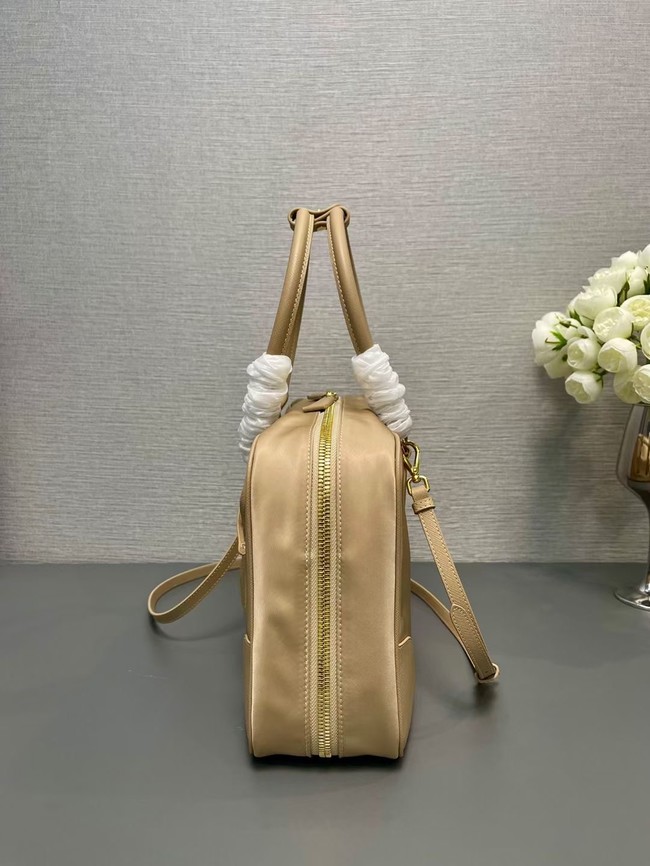 Prada Re-Edition 1978 large Re-Nylon and Saffiano leather two-handle bag 1BB114 Beige