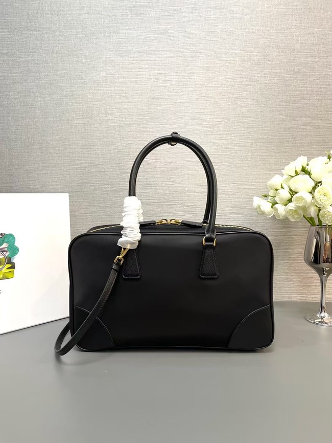 Prada Re-Edition 1978 large Re-Nylon and Saffiano leather two-handle bag 1BB114 black