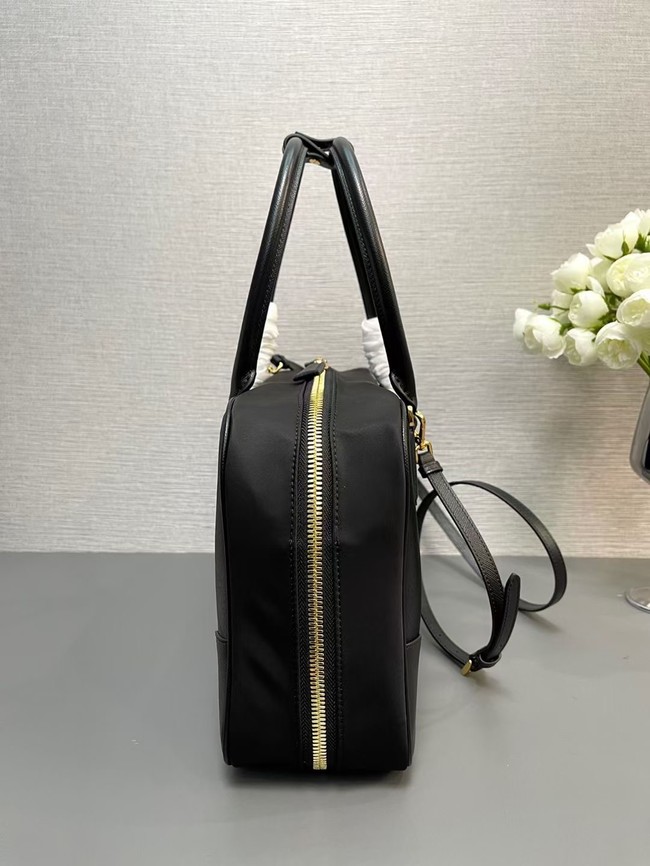 Prada Re-Edition 1978 large Re-Nylon and Saffiano leather two-handle bag 1BB114 black