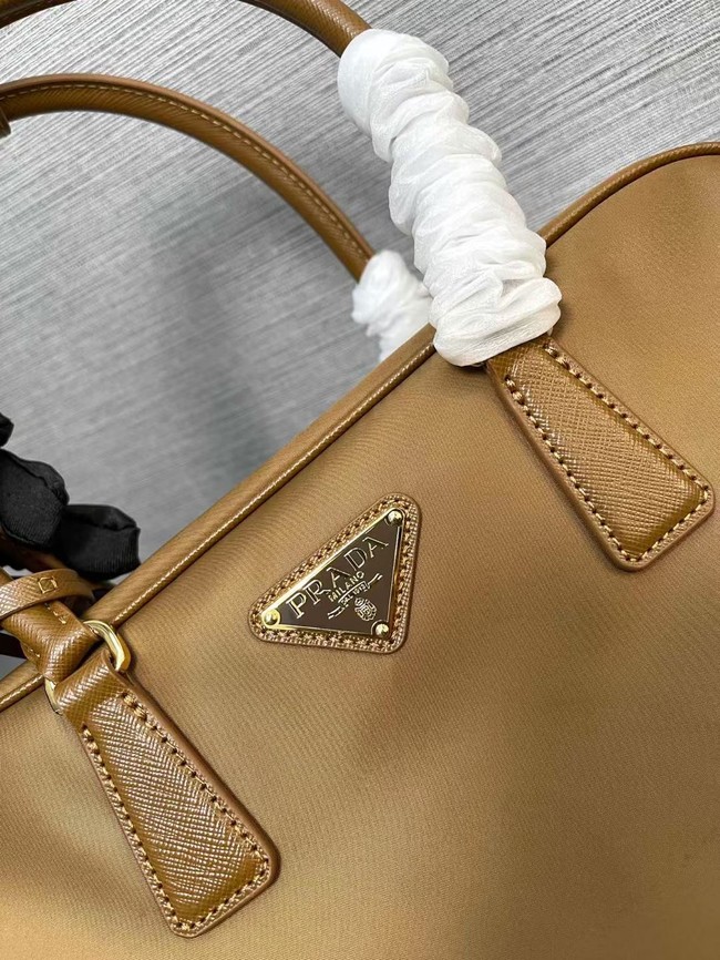 Prada Re-Edition 1978 medium Re-Nylon and Saffiano leather two-handle bag 1BB115 Cocoa Brown