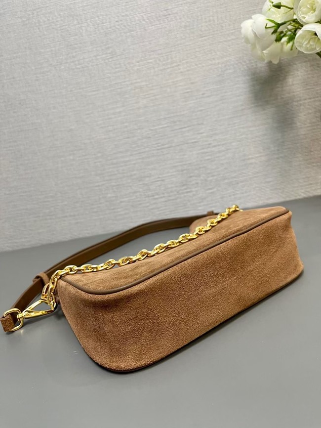 Prada Re-Edition suede mini-bag 1BC204 Cocoa Brown