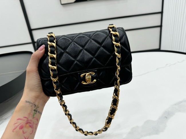 Chanel MINI 2.55 HANDBAG Lambskin & Gold-Tone Metal AS5027 Black 