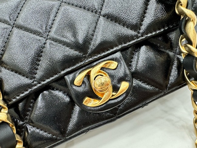 Chanel MINI 2.55 HANDBAG Lambskin & Gold-Tone Metal AS5027 Black 