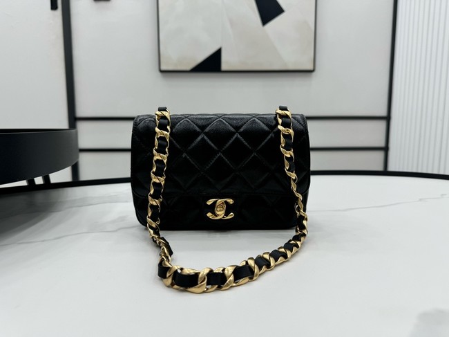 Chanel MINI 2.55 HANDBAG Lambskin & Gold-Tone Metal AS5027 Black 