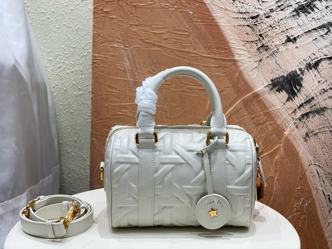 Dior Groove 20 Bag Graphic Cannage Calfskin  M1364UBOL white