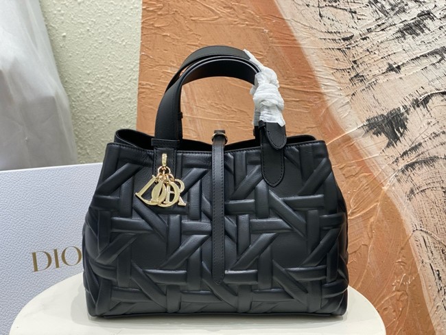 Medium Dior Toujours Bag Rope Graphic Cannage M2821OSIY black