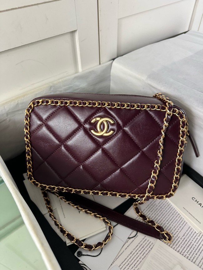 Chanel SMALL CAMERA CASE AS5086 Burgundy