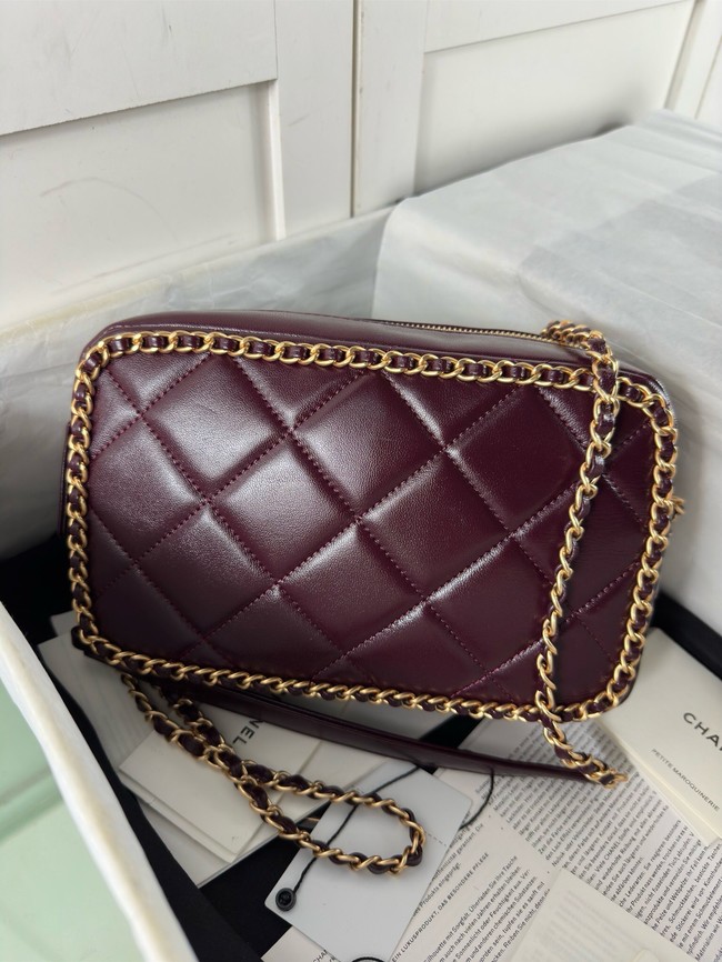 Chanel SMALL CAMERA CASE AS5086 Burgundy