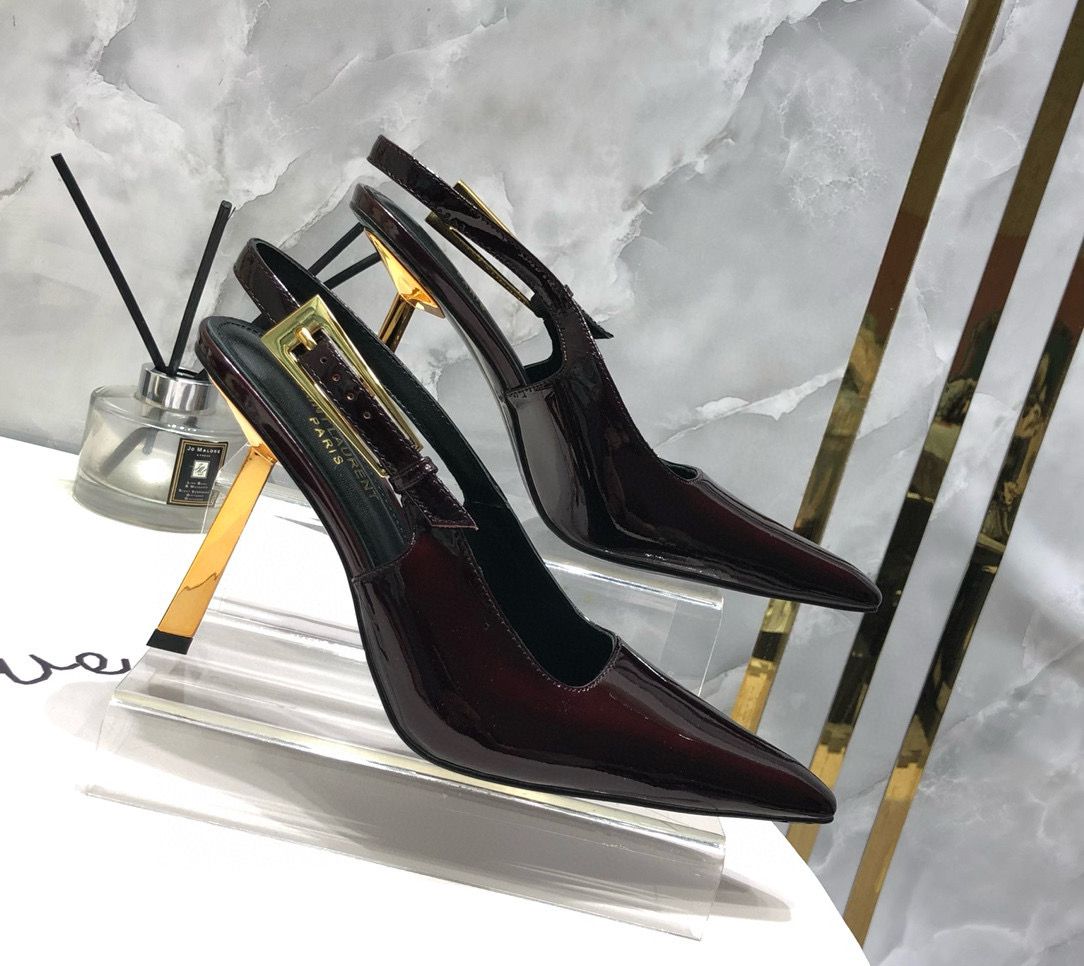 Yves Saint Laurent High Heels 10CM 11288 Wine