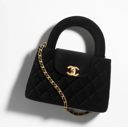 Chanel MINI SHOPPING BAG Velvet & Gold-Tone Metal AS4416 Black