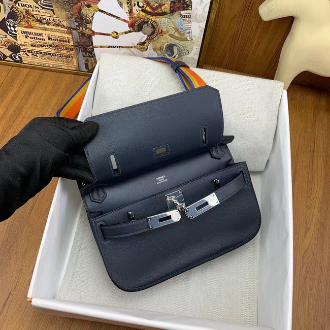 Hermes Original Leather 23CM Mini Jypsiere H0880 Black&orange