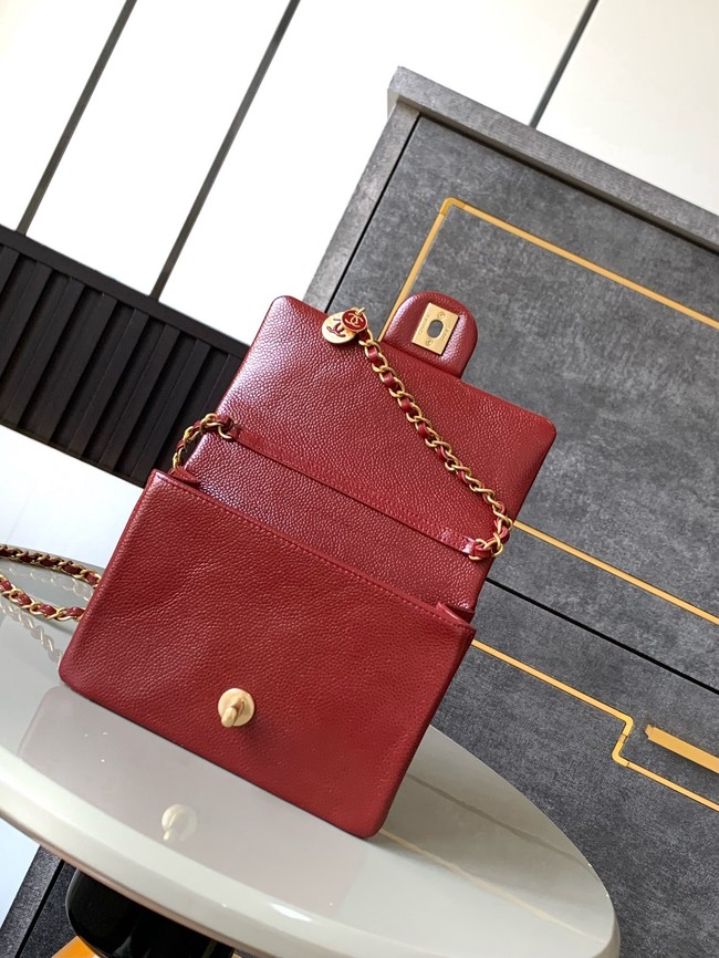 Chanel MINI FLAP BAG S5218 Burgundy