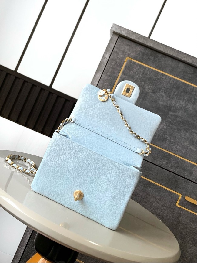 Chanel MINI FLAP BAG S5218 LIGHT BLUE