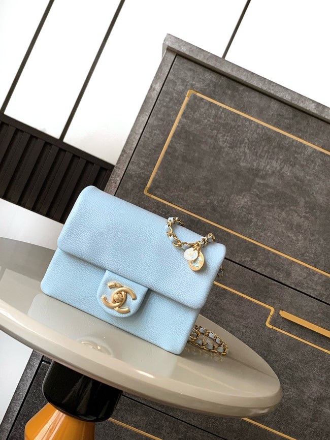 Chanel MINI FLAP BAG S5218 LIGHT BLUE