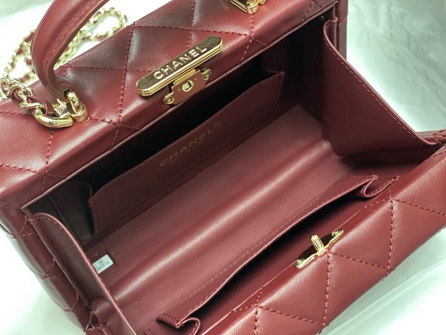 CHANEL SMALL BOX BAG AS5167 Burgundy