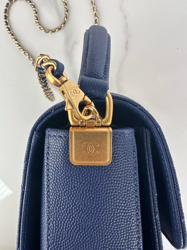 Chanel FLAP BAG WITH TOP HANDLE AS5166 Navy Blue