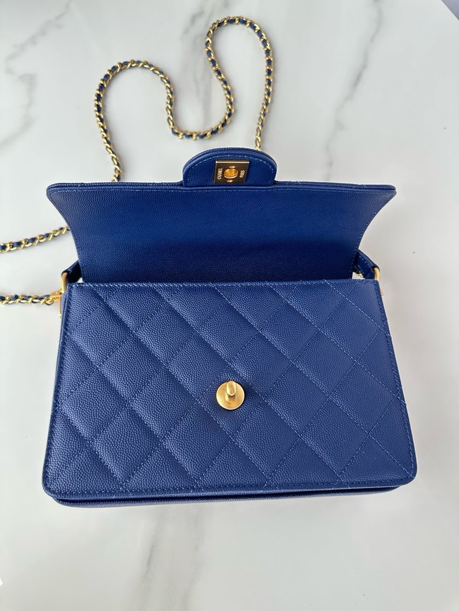 Chanel FLAP BAG WITH TOP HANDLE AS5166 Navy Blue