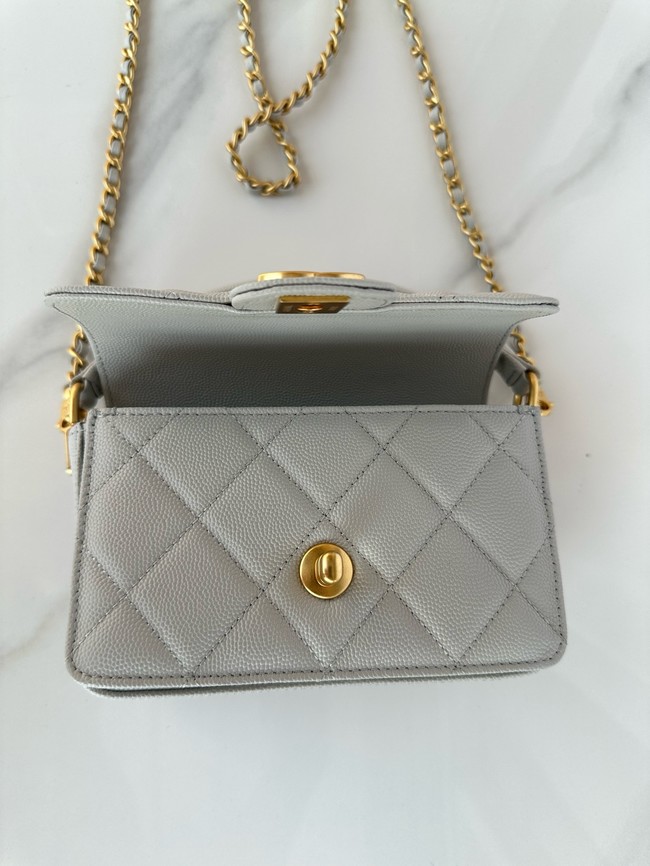 Chanel MINI FLAP BAG WITH TOP HANDLE AS5164 gray