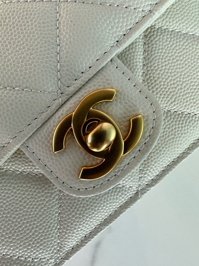 Chanel MINI FLAP BAG WITH TOP HANDLE AS5164 white