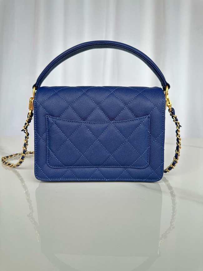 Chanel MINI FLAP BAG WITH TOP HANDLE AS5165 Navy Blue