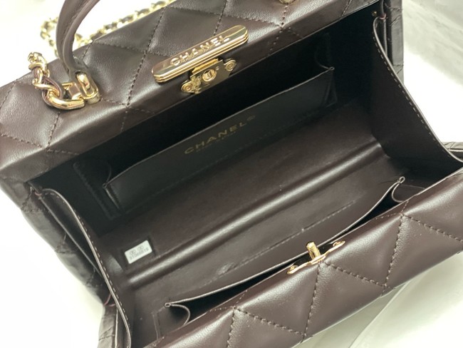 CHANEL SMALL BOX BAG AS5167 Dark Brown