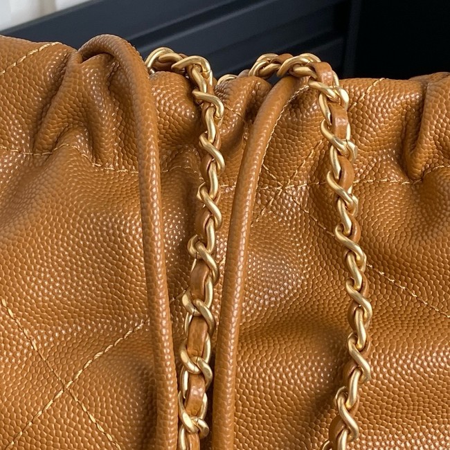 CHANEL 22 MINI HANDBAG Grained Calfskin AS3980 Camel