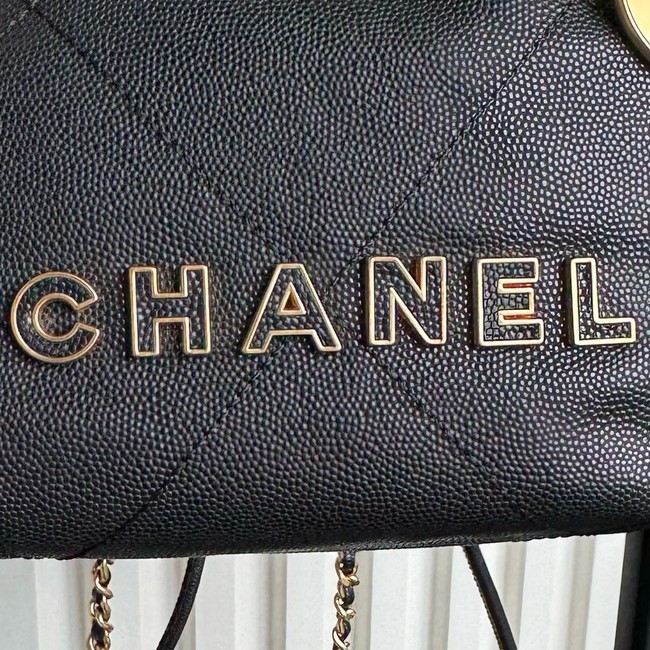 CHANEL 22 MINI HANDBAG Grained Calfskin AS3980 black