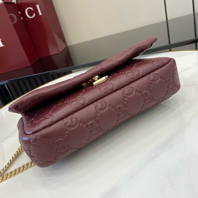 Gucci GG MILANO MINI TOP HANDLE BAG 806017-3 Rosso Ancora red