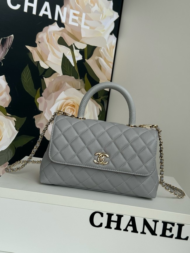 Chanel FLAP BAG WITH TOP HANDLE A92990 gray