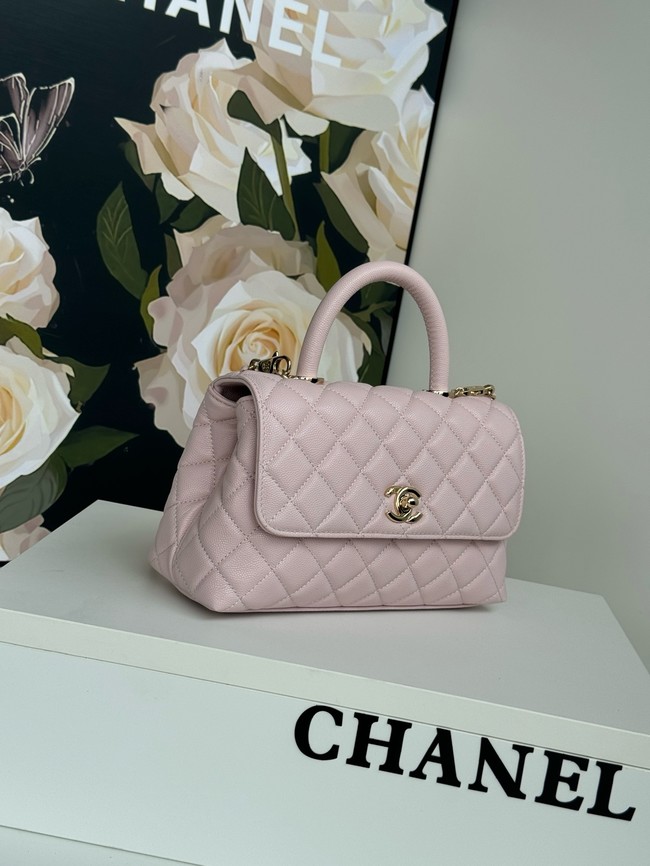 Chanel FLAP BAG WITH TOP HANDLE A92990 light pink