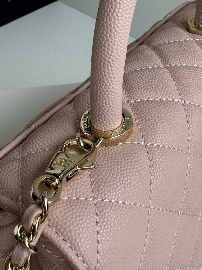 Chanel FLAP BAG WITH TOP HANDLE A92990 pink