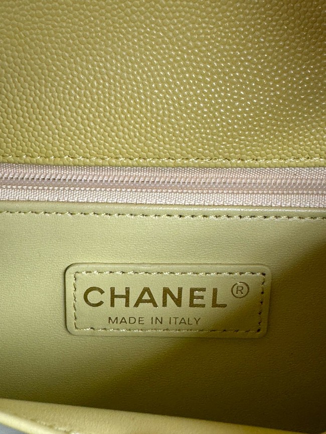 Chanel FLAP BAG WITH TOP HANDLE A92990 yellow