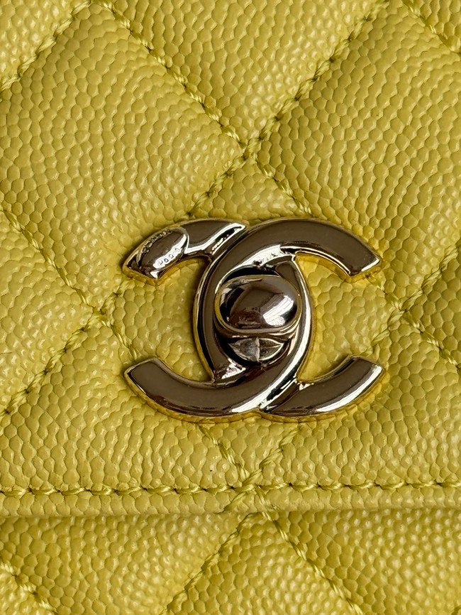 Chanel FLAP BAG WITH TOP HANDLE A92990 yellow