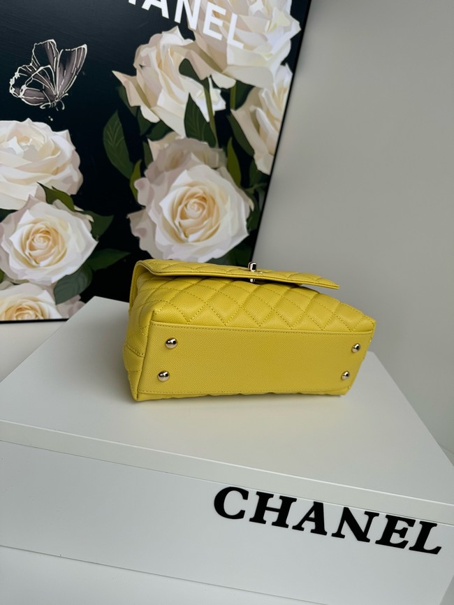 Chanel FLAP BAG WITH TOP HANDLE A92990 yellow