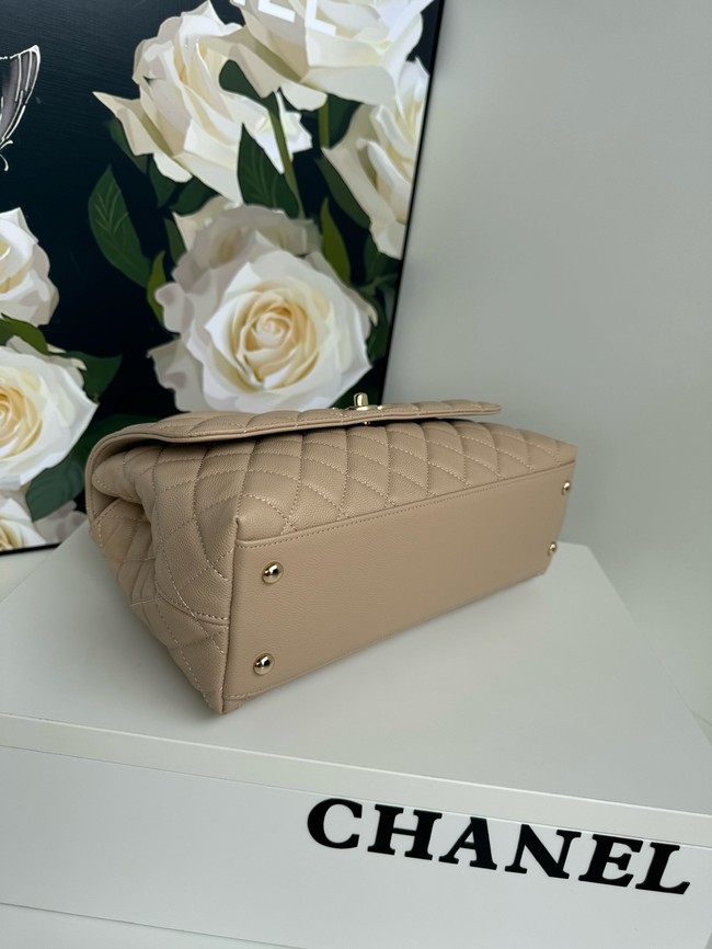 Chanel LARGE FLAP BAG WITH TOP HANDLE A92991 Beige