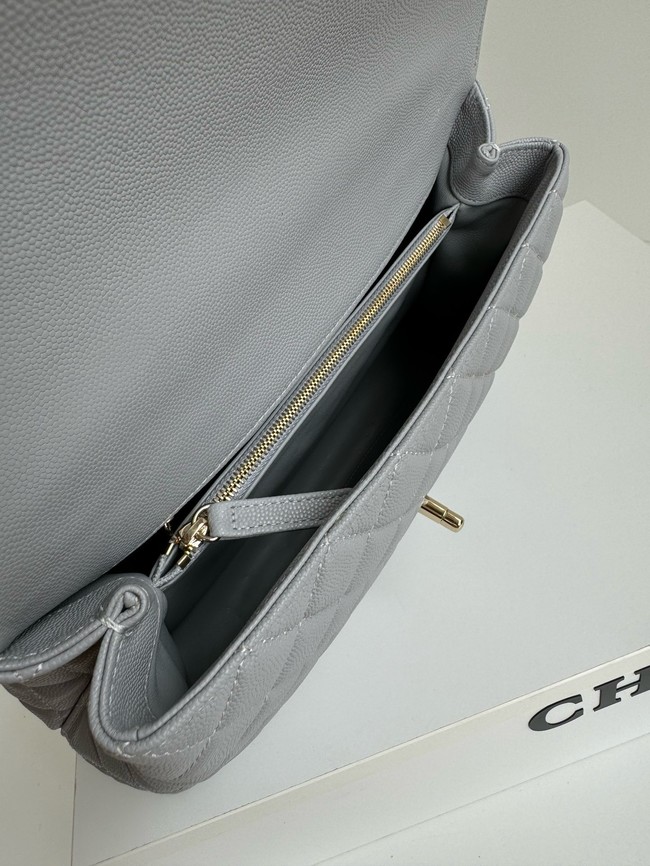 Chanel LARGE FLAP BAG WITH TOP HANDLE A92991 gray