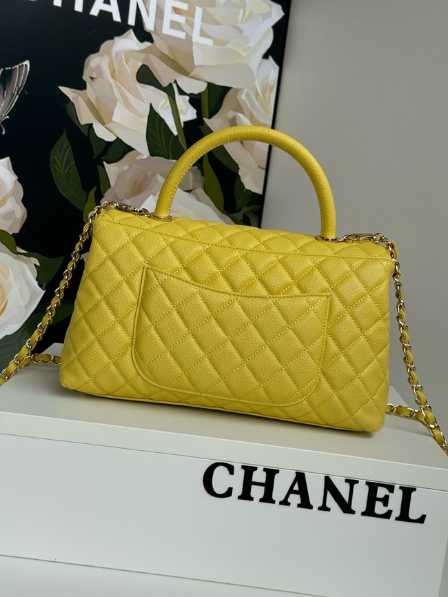 Chanel LARGE FLAP BAG WITH TOP HANDLE A92991 yellow